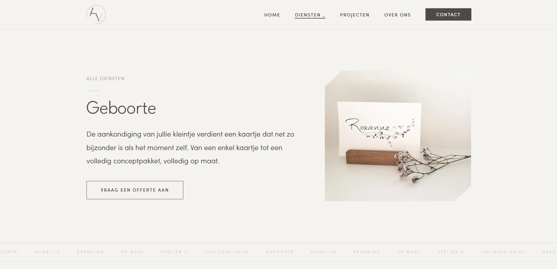 Atelier V dienstenpagina