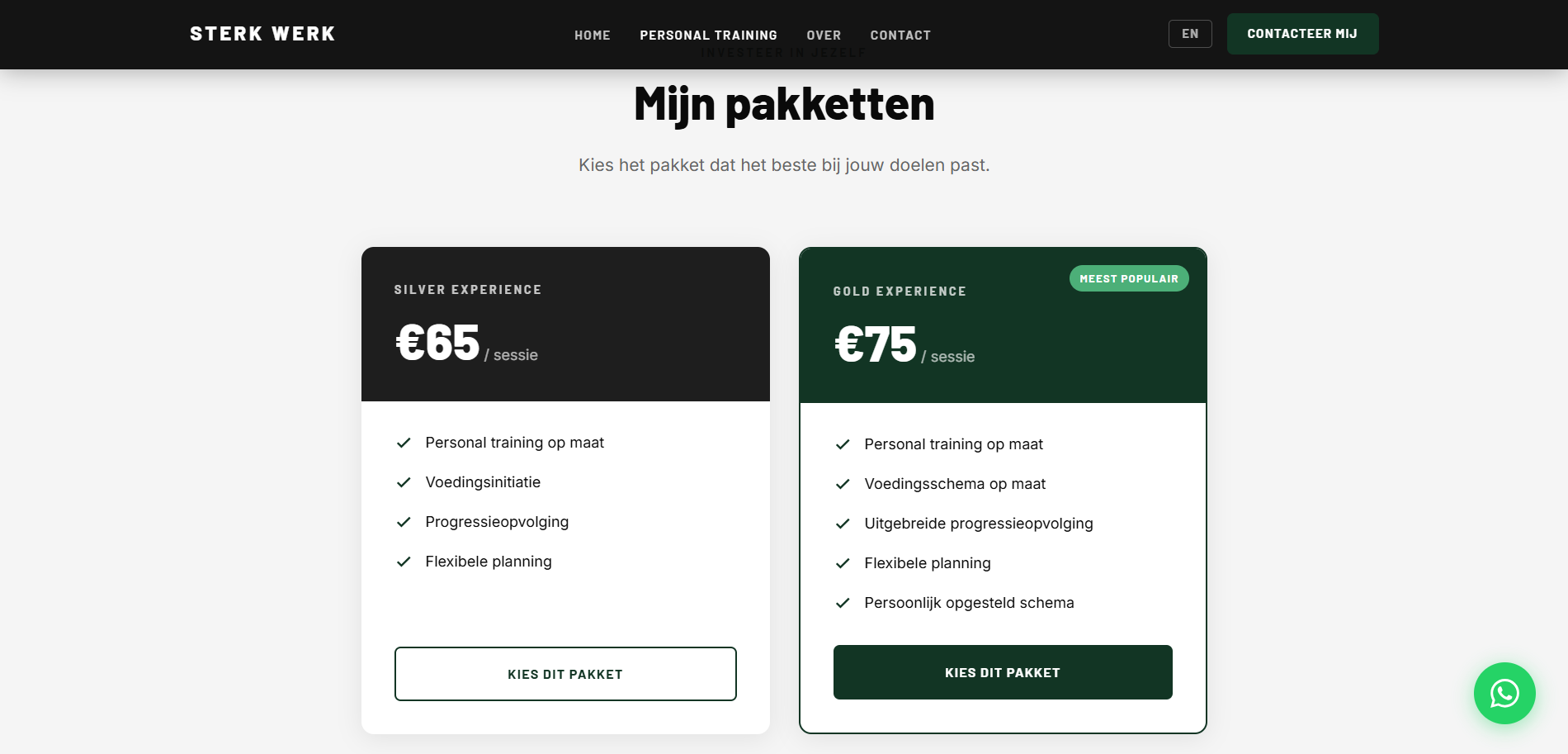 Sterk Werk prijsstructuur
